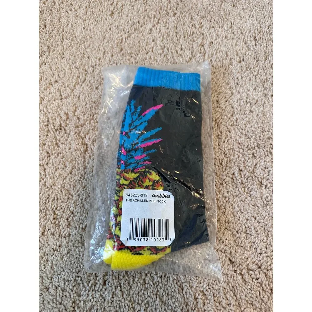 NWT Chubbies The Achilles Peel Sock Pineapple
